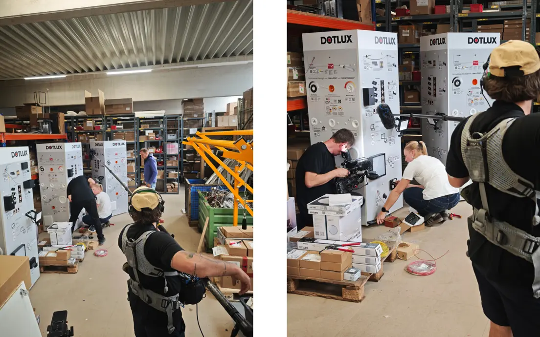 Tournage du reportage sur l'entreprise dans l'émission « Frankenschau »