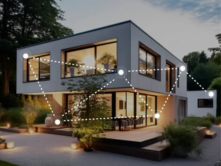 SWARM Technologie - Wohnhaus mit Grafik