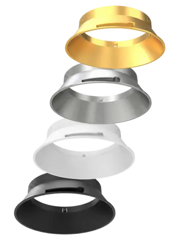 Reflektoren für die CIRCLEvario in schwarz, weiß, silber und gold