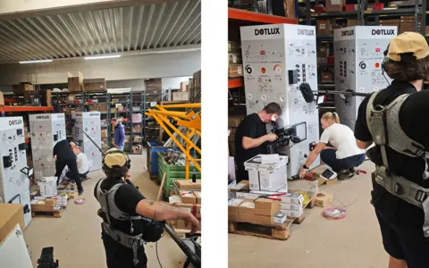 Filming for the company profile on the Frankenschau programme