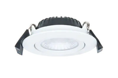 Schwarzes, industrielles LED-Deckenlicht mit robustem Gehäuse und Ringhalterung, ideal für große Räume oder Lagerhallen.